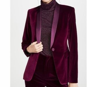 Velvet Blazer in eggplant